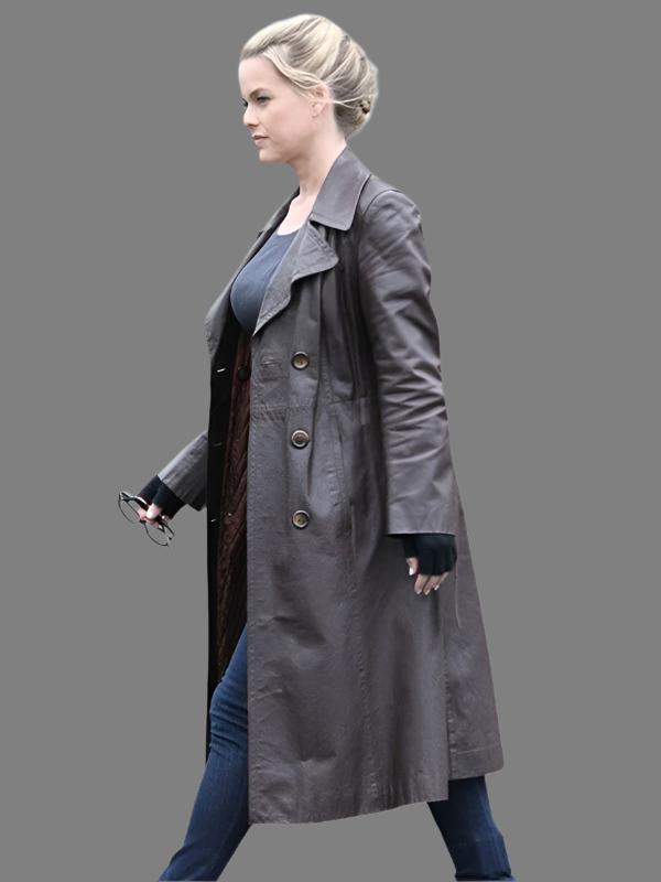 Cassie Holt 2024 Alice Eve Leather Trench Coat