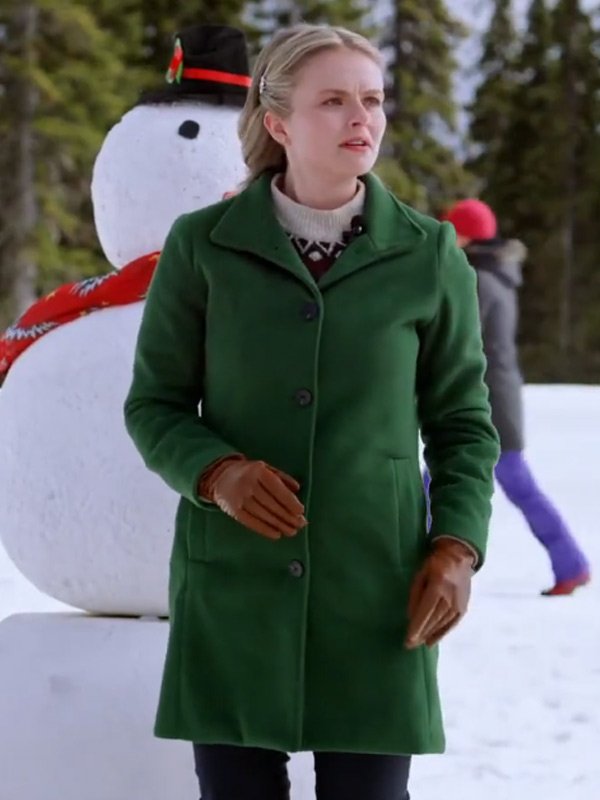 Andrea Brooks Snowy with a Chance of Christmas Green Coat