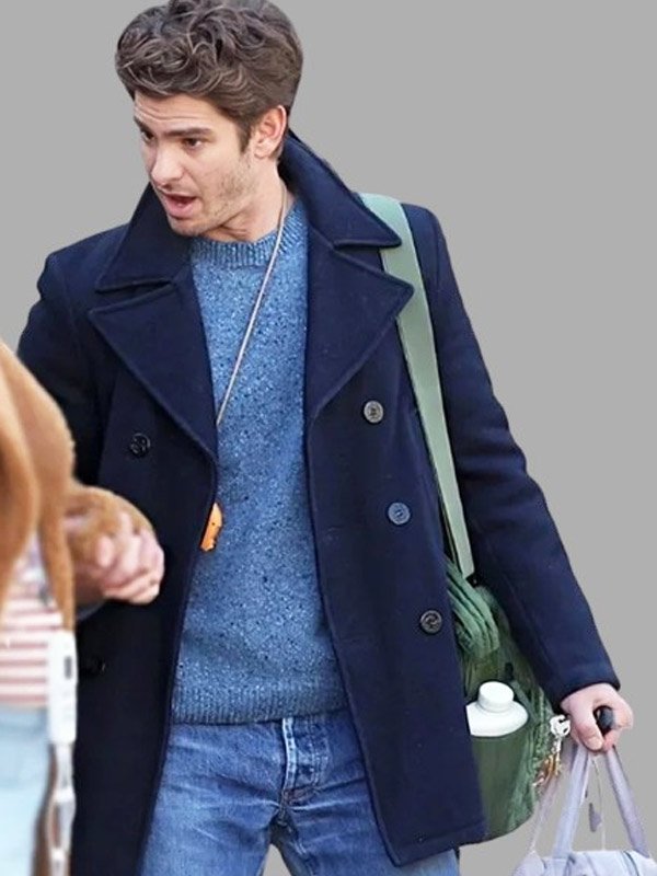 Andrew Garfield We Live in Time Blue Peacoat