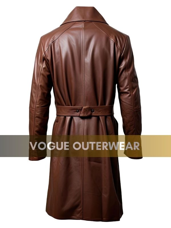 Brown Leather Trench Coat