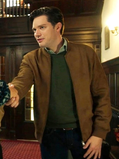 Dominic Sherwood Haunted Wedding 2024 Brown Jacket