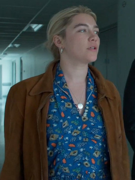 Florence Pugh We Live in Time Brown Jacket