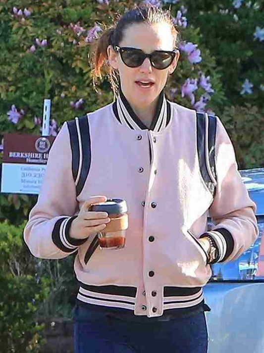 Jennifer Garner Pink Varsity Jacket