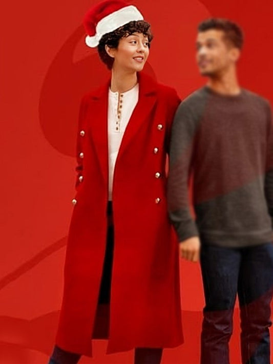 Katie Findlay The 5-Year Christmas Party Red Coat