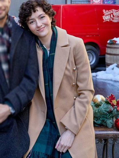 Katie Findlay The 5-Year Christmas Party Brown Coat