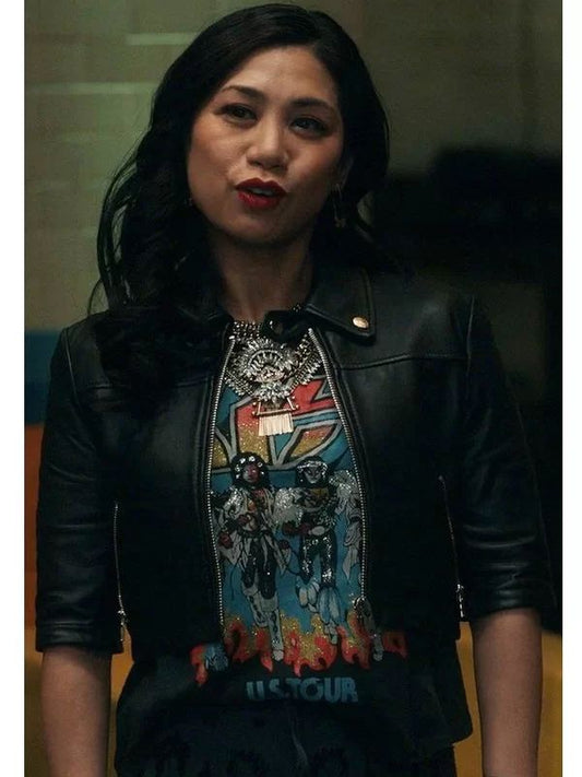 Melody Bayani The Equalizer Cropped Leather Jacket