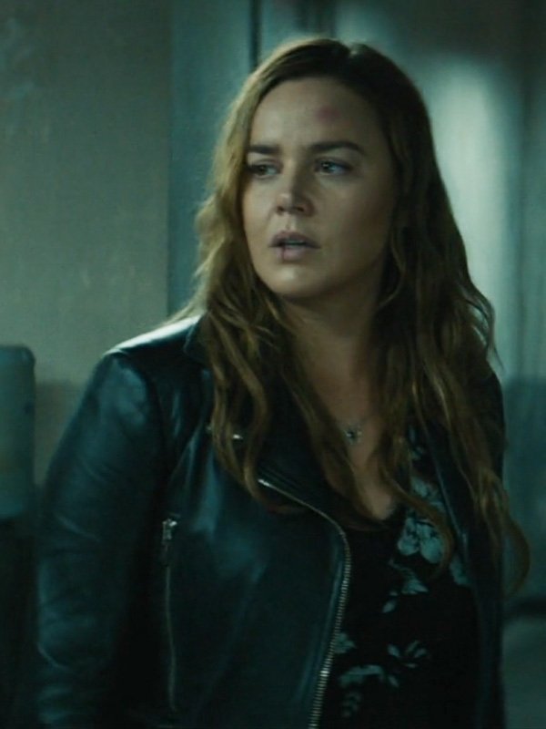 Abbie Cornish Detained 2024 Black Leather Jacket