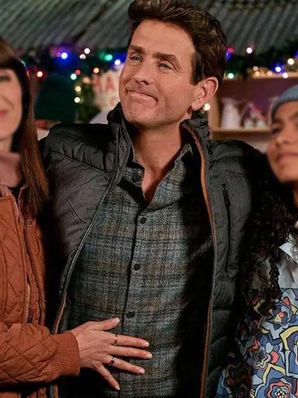 Jingle Bell Love 2024 Joey McIntyre Grey Puffer Jacket