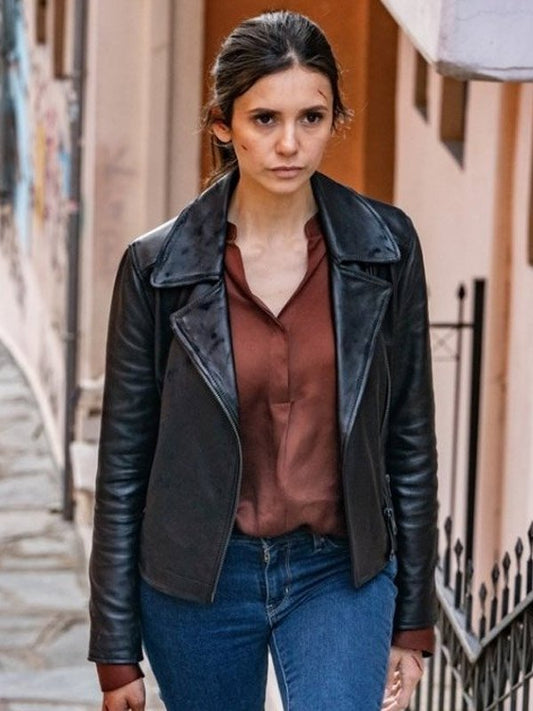 Nina Dobrev The Bricklayer 2024 Leather Jacket