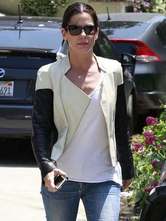 Sandra Bullock Leather Biker Jacket