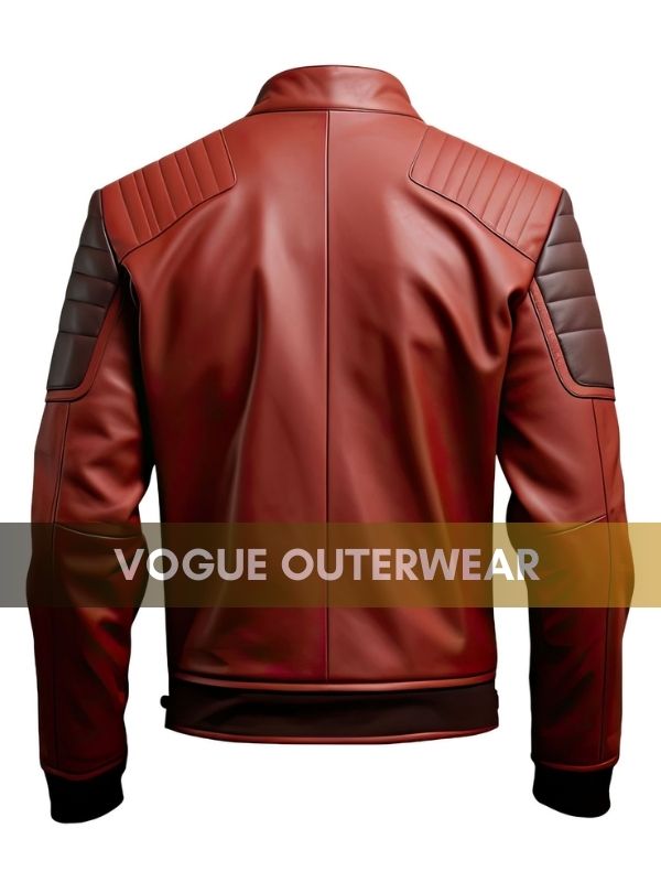 Men’s Quilted Cafe Racer Maroon Leather Jacket